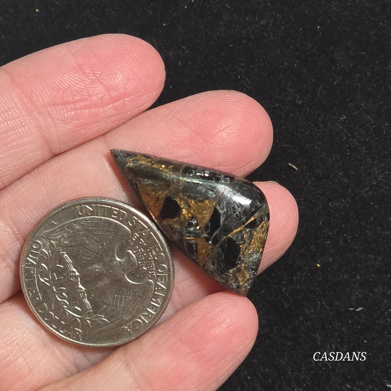 Obsidian Bronze Composite Cabochon