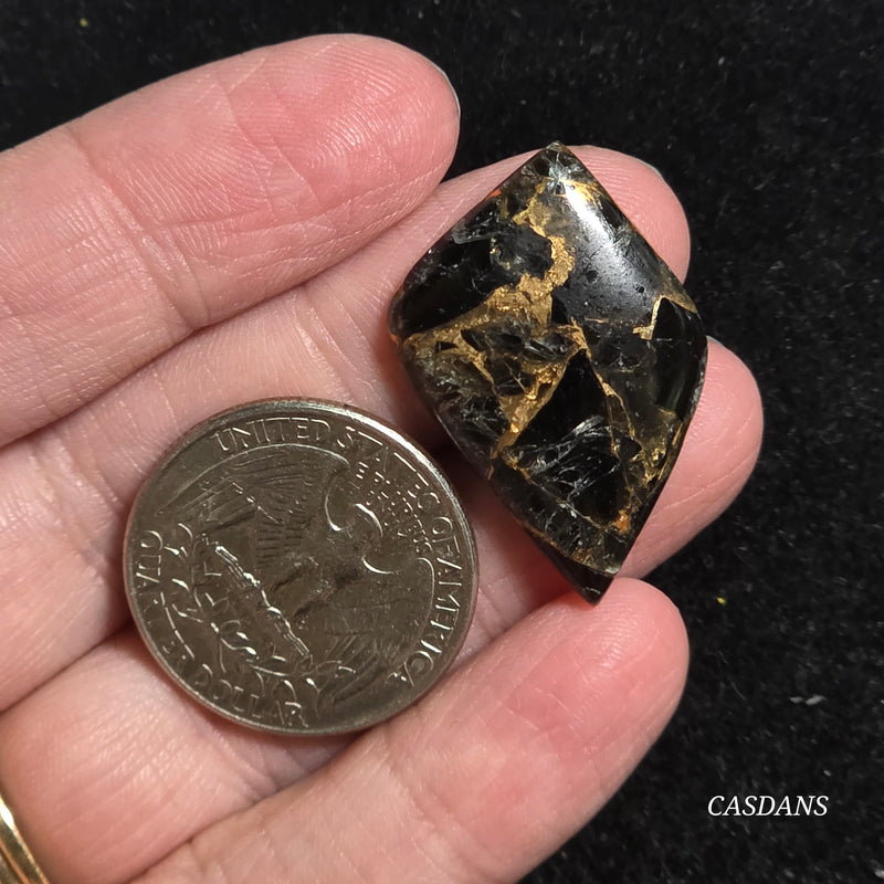 Obsidian Bronze Composite Cabochon