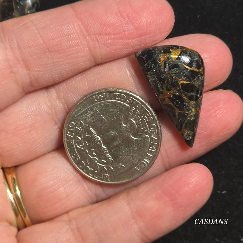 Obsidian Bronze Composite Cabochon