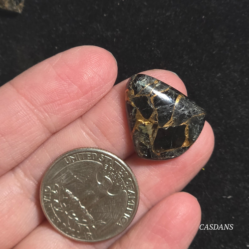 Obsidian Bronze Composite Cabochon