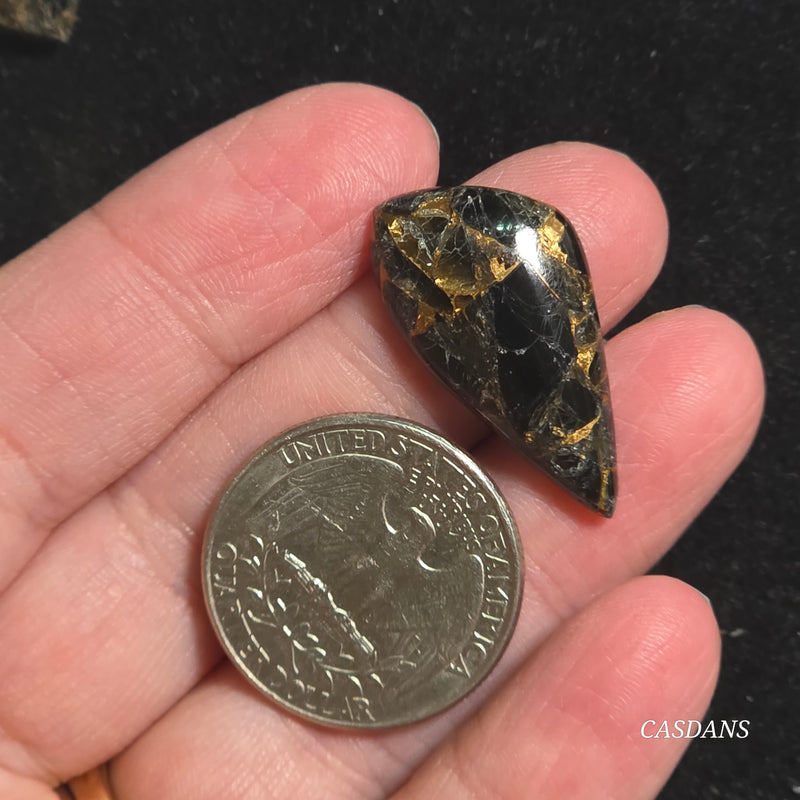 Obsidian Bronze Composite Cabochon