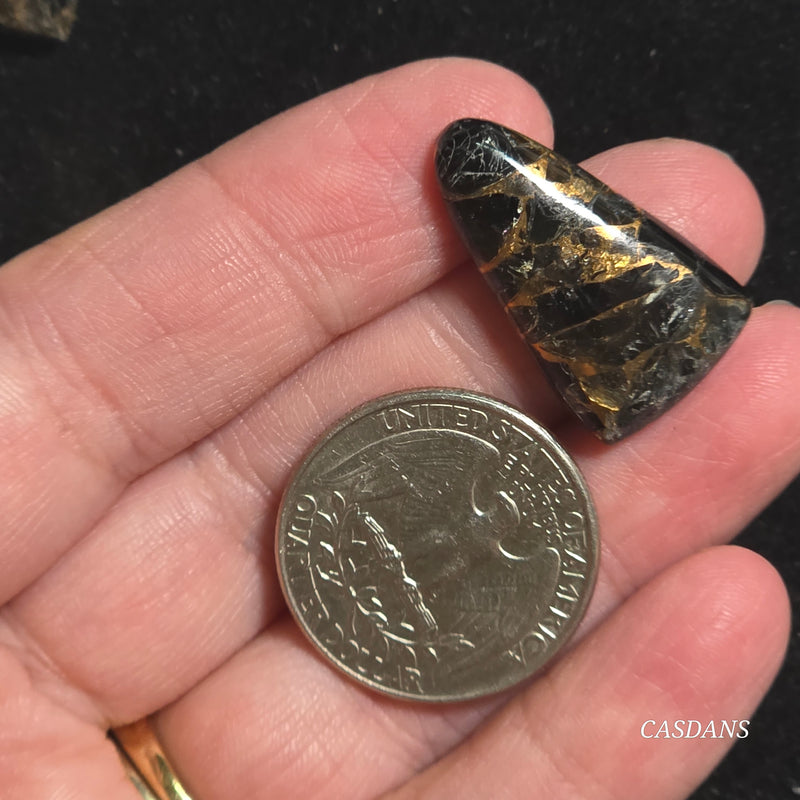 Obsidian Bronze Composite Cabochon