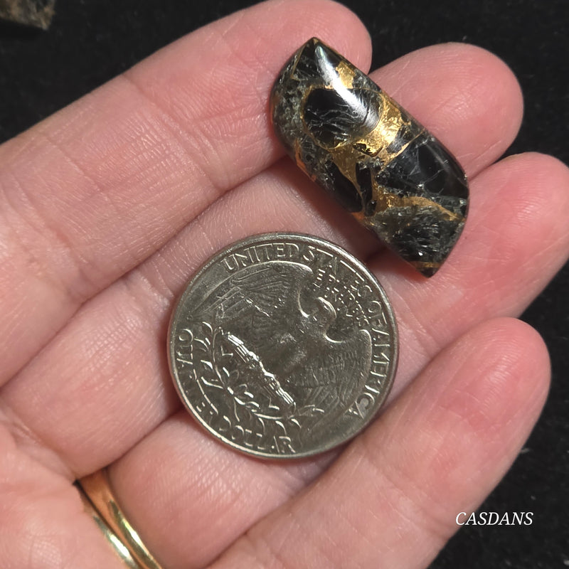 Obsidian Bronze Composite Cabochon