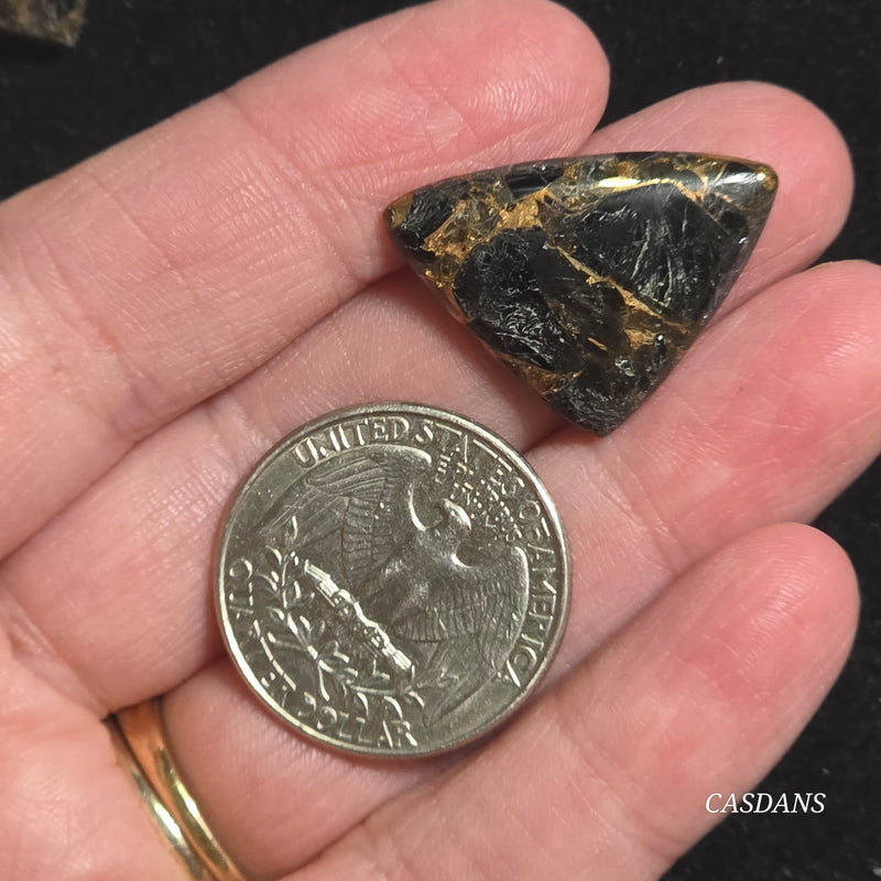 Obsidian Bronze Composite Cabochon