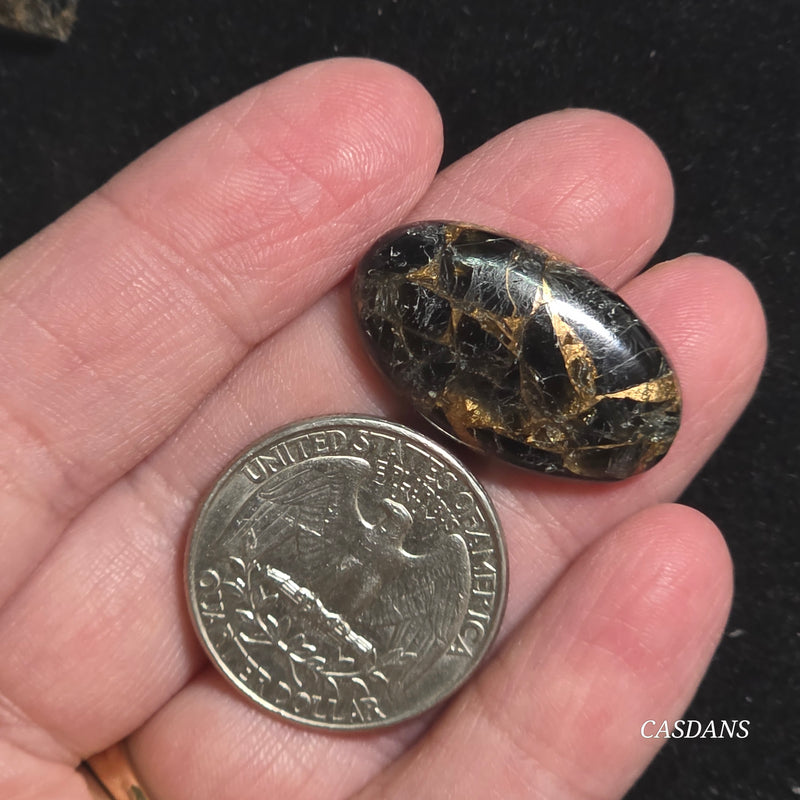 Obsidian Bronze Composite Cabochon