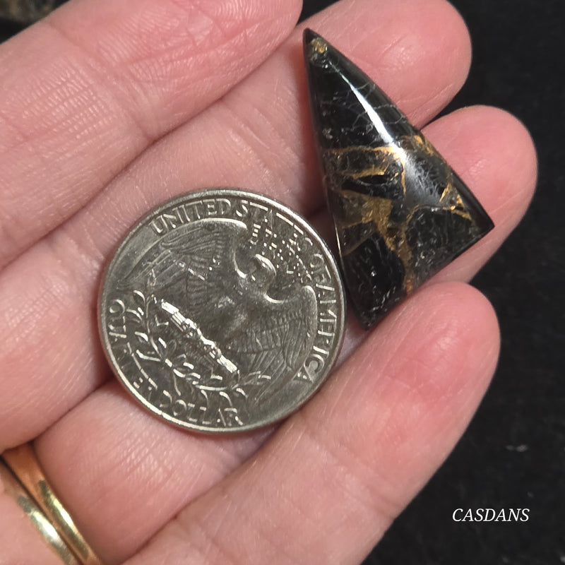 Obsidian Bronze Composite Cabochon