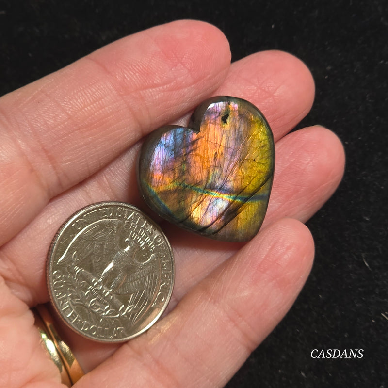 Labradorite Heart Cabochon