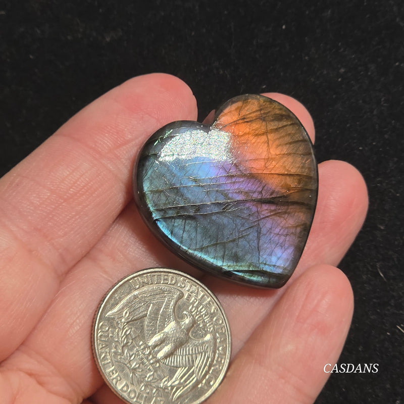 Labradorite Heart Cabochon