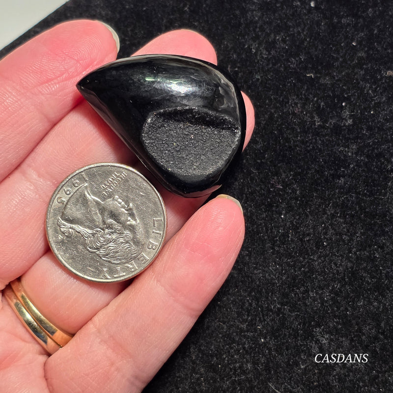 Black Druzy Agate Cabochon