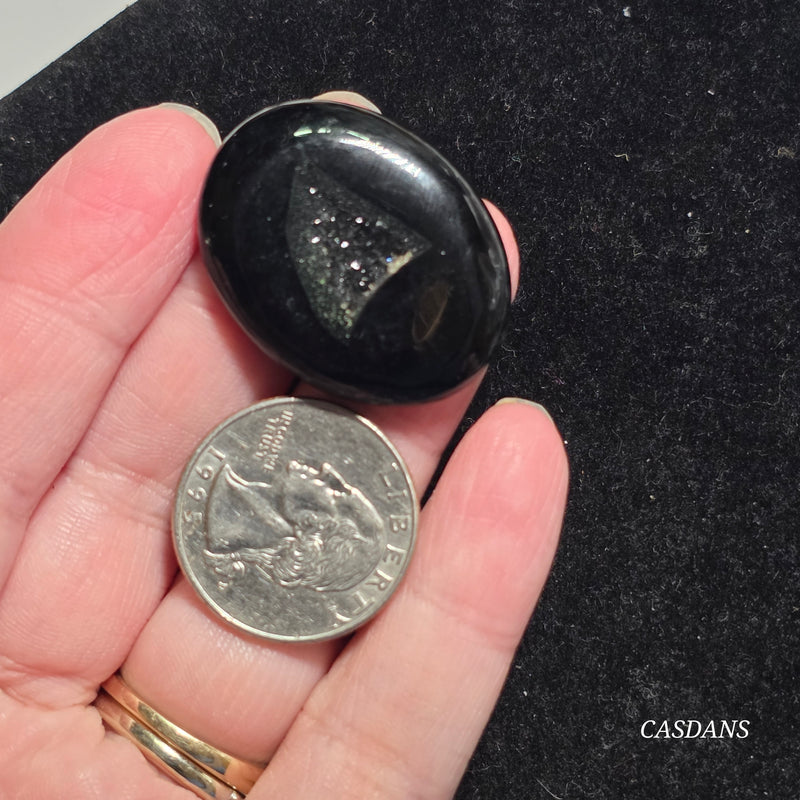 Black Druzy Agate Cabochon