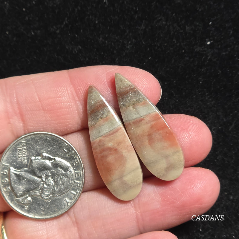 Polychrome Jasper Cabochon Pair