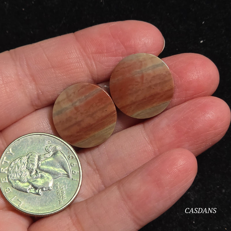 Polychrome Jasper Cabochon Pair