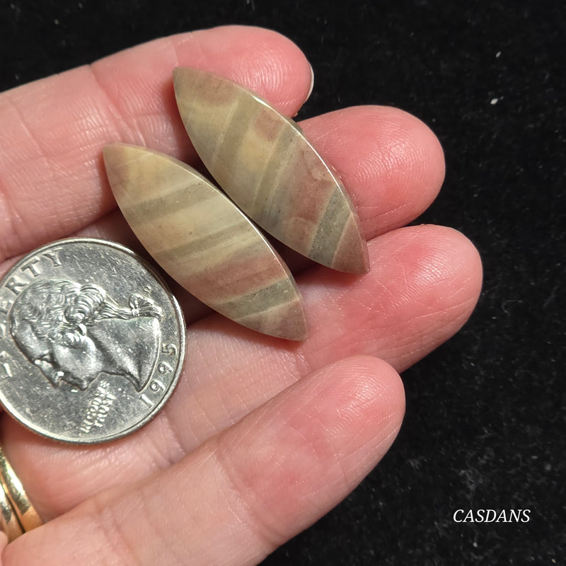 Polychrome Jasper Cabochon Pair