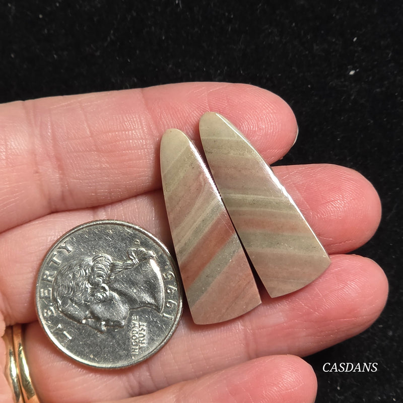 Polychrome Jasper Cabochon Pair