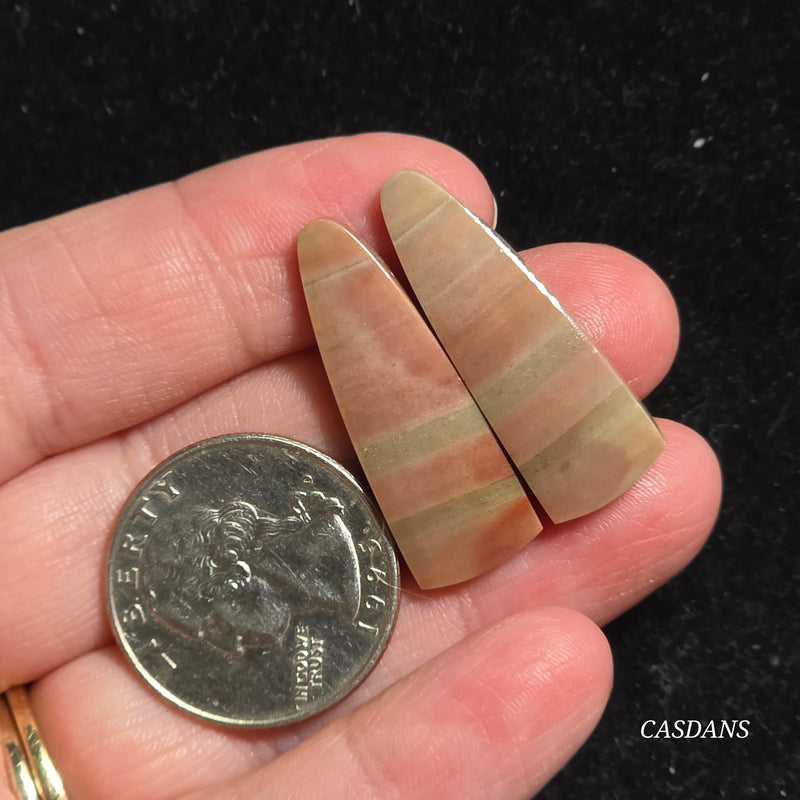 Polychrome Jasper Cabochon Pair