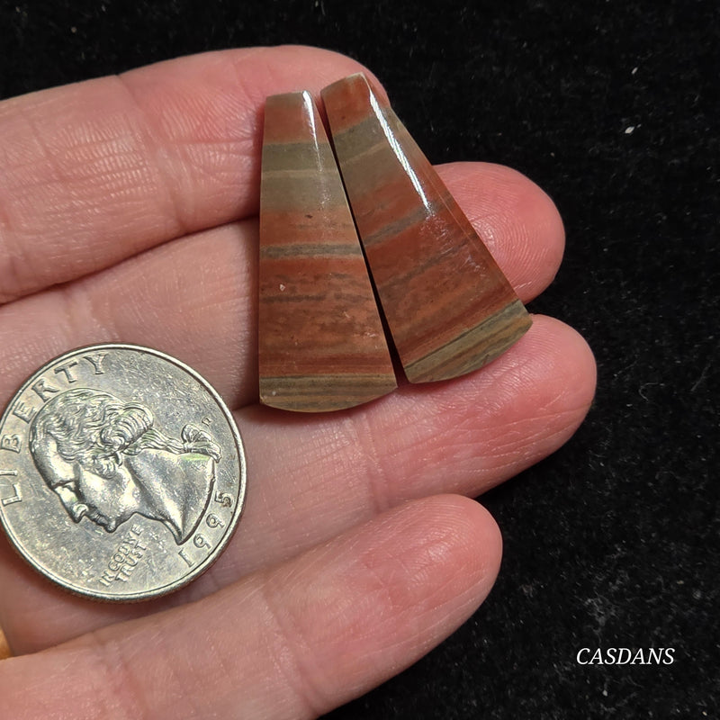 Polychrome Jasper Cabochon Pair