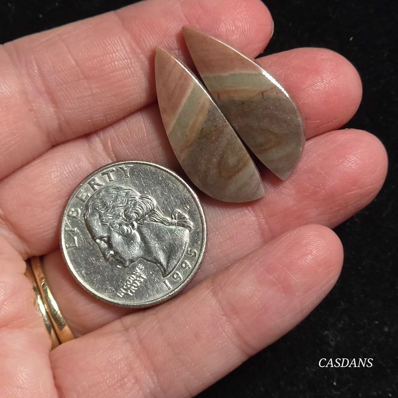 Polychrome Jasper Cabochon Pair