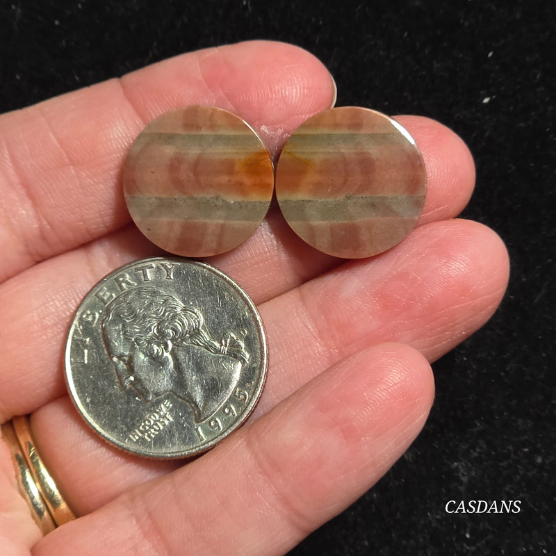 Polychrome Jasper Cabochon Pair
