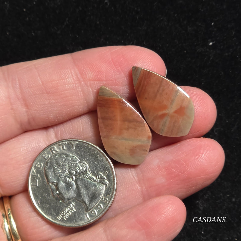 Polychrome Jasper Cabochon Pair