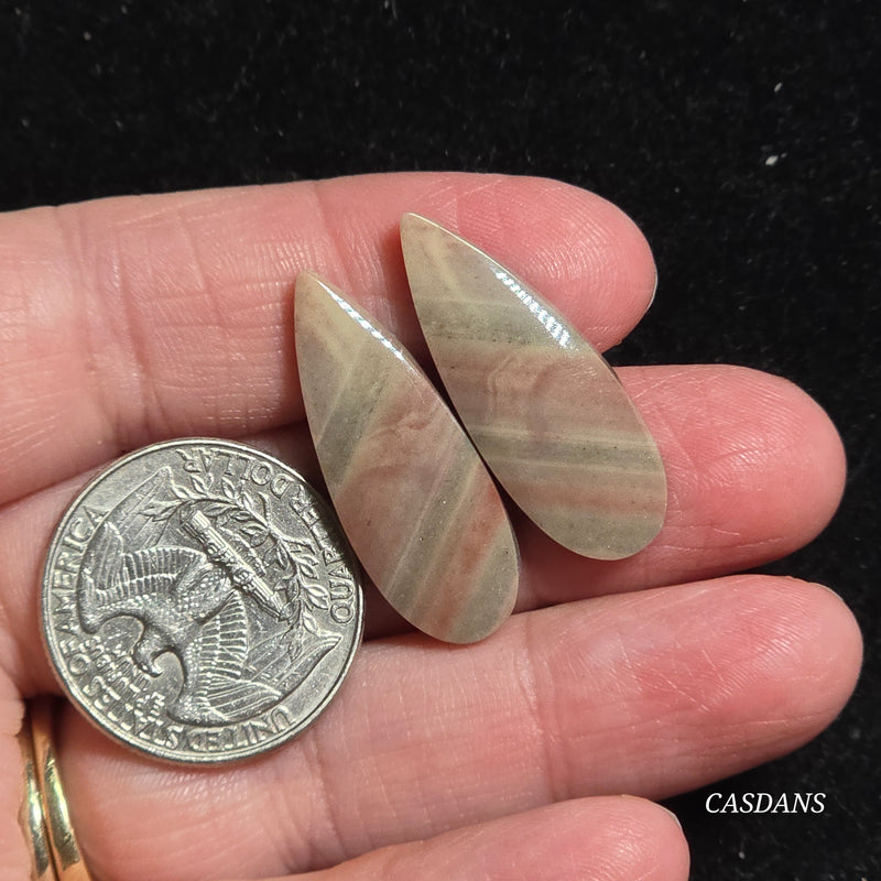 Polychrome Jasper Cabochon Pair