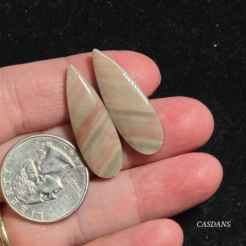 Polychrome Jasper Cabochon Pair