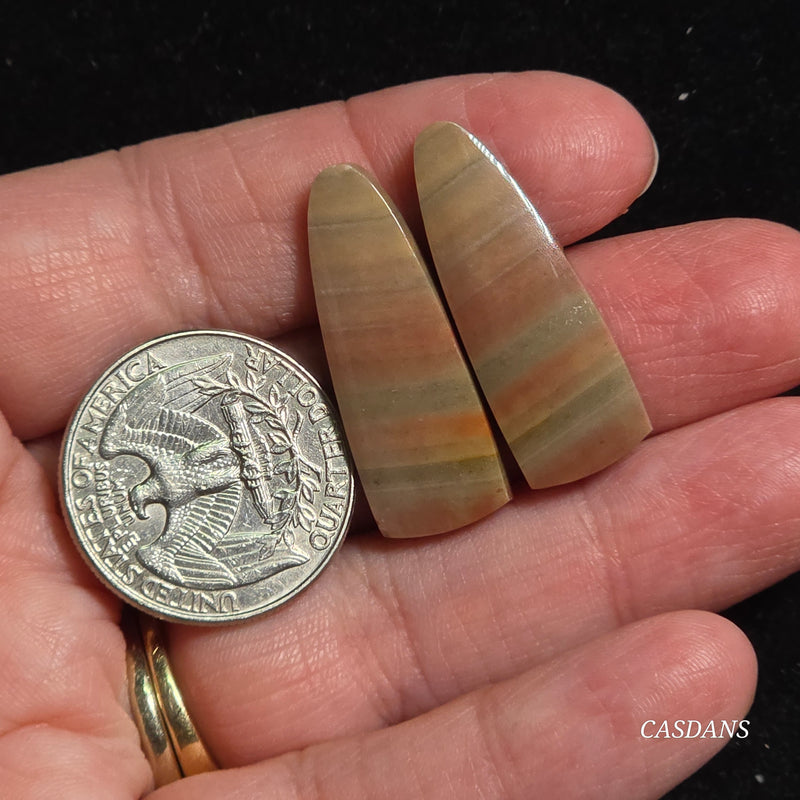 Polychrome Jasper Cabochon Pair