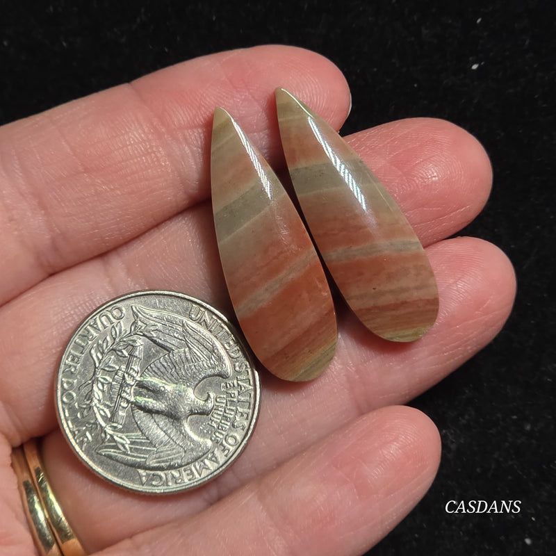 Polychrome Jasper Cabochon Pair