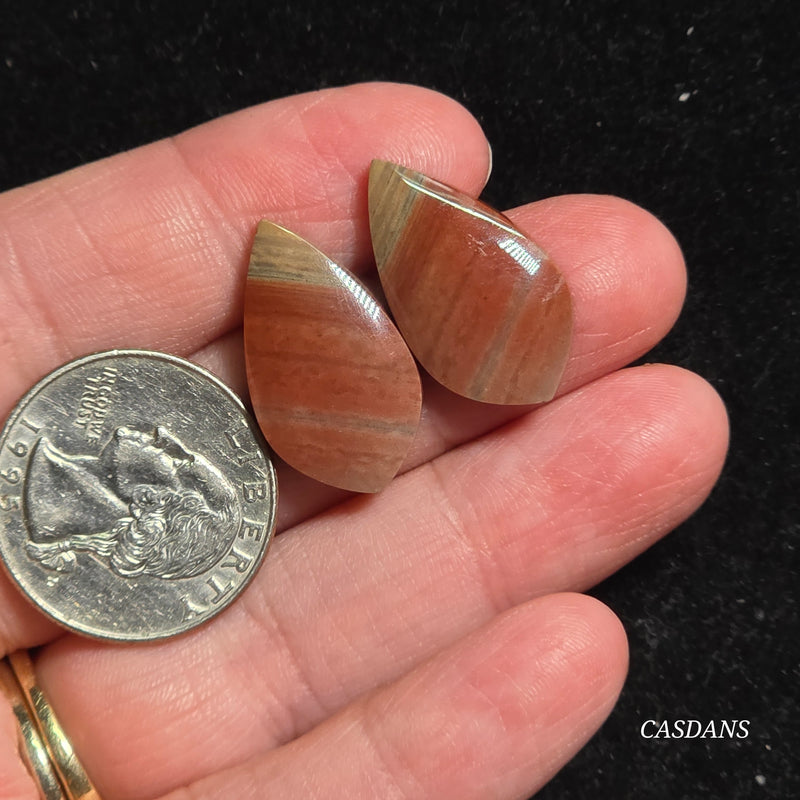 Polychrome Jasper Cabochon Pair