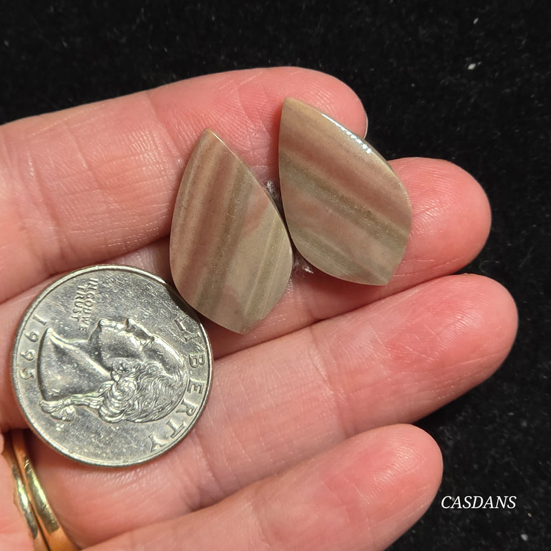 Polychrome Jasper Cabochon Pair