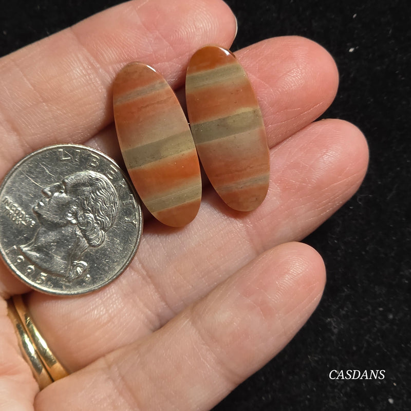Polychrome Jasper Cabochon Pair