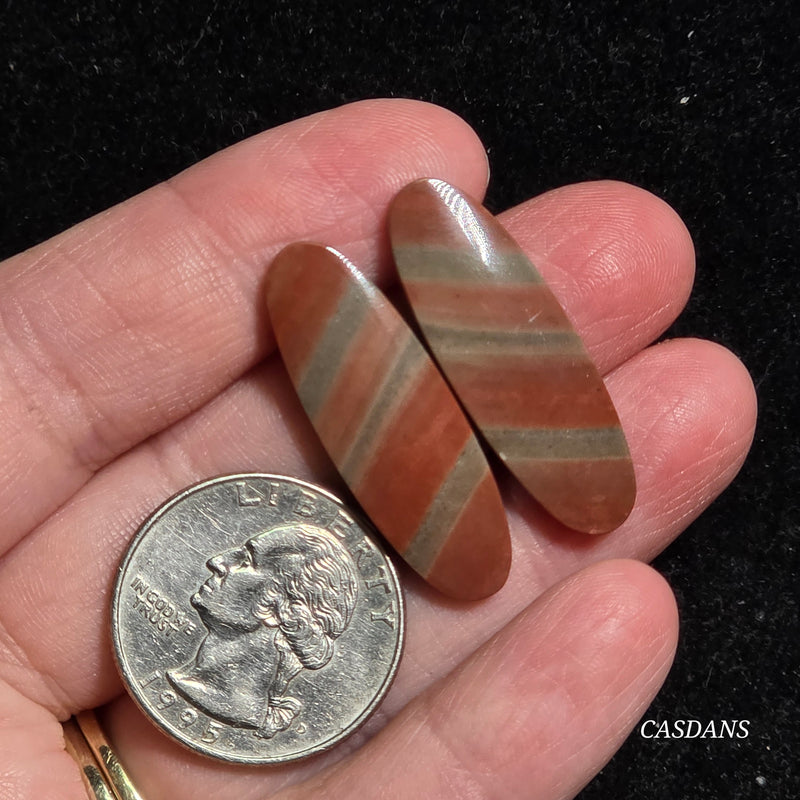 Polychrome Jasper Cabochon Pair