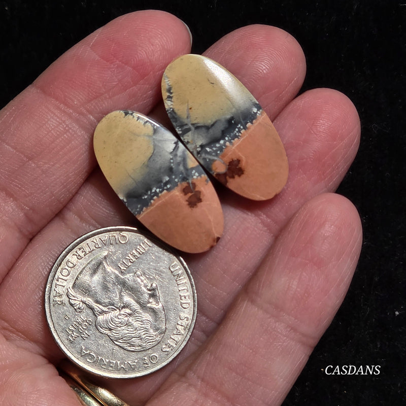 Maligano Jasper Cabochon Pair