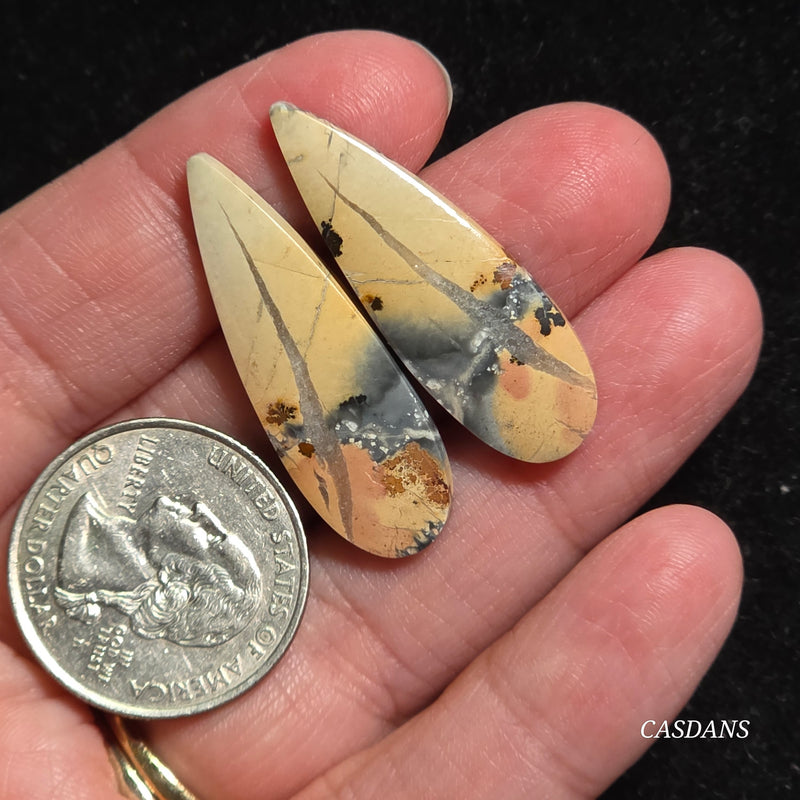 Maligano Jasper Cabochon Pair