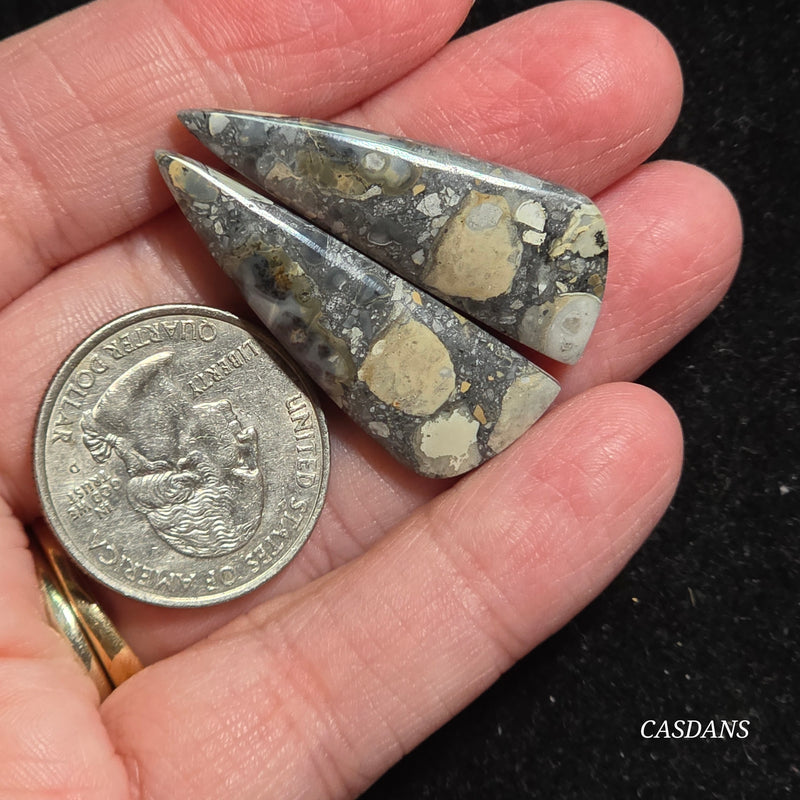 Maligano Jasper Cabochon Pair