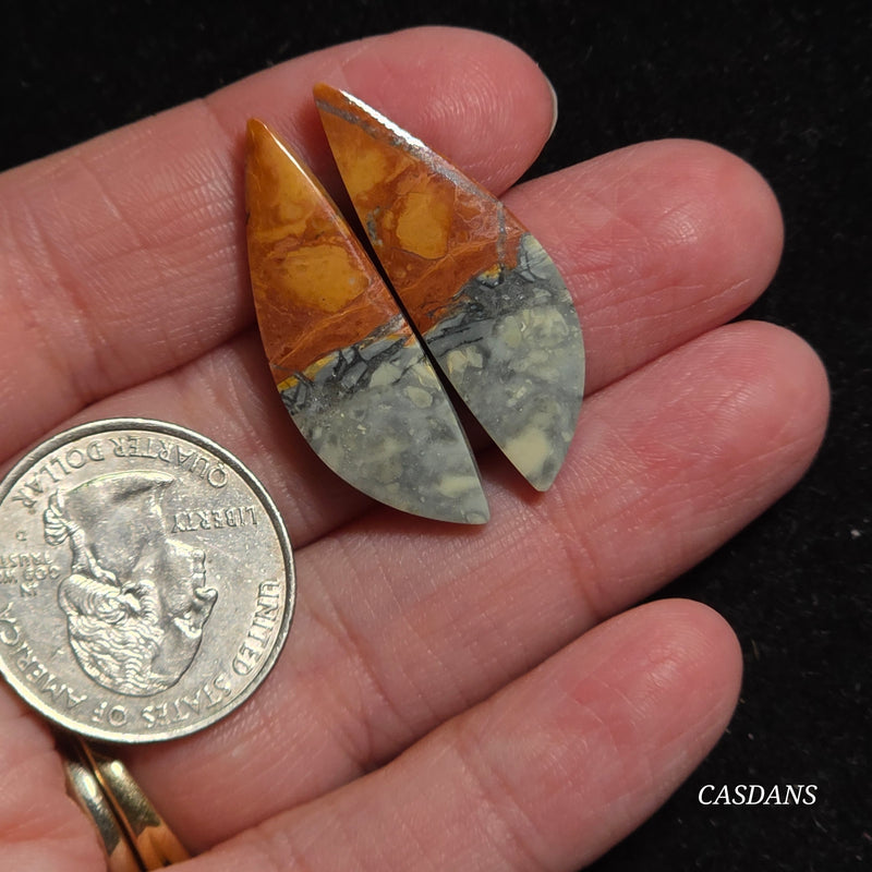 Maligano Jasper Cabochon Pair