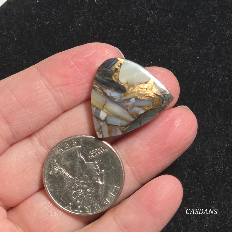 Dream Weaver Composite Cabochon (Contains Mother of Pearl and Abalone Shell)