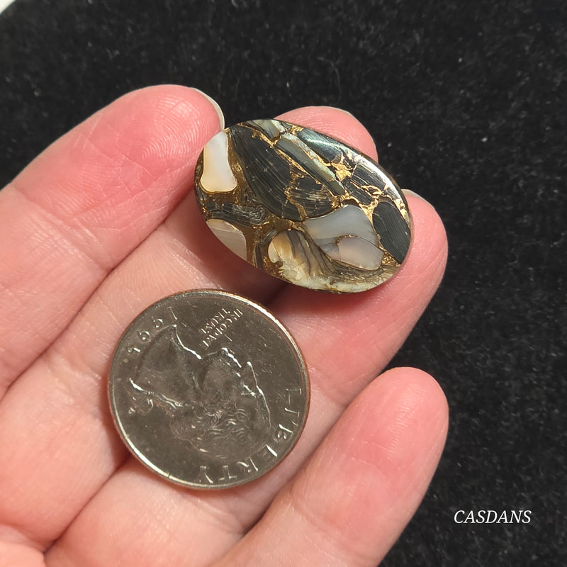 Dream Weaver Composite Cabochon (Contains Mother of Pearl and Abalone Shell)