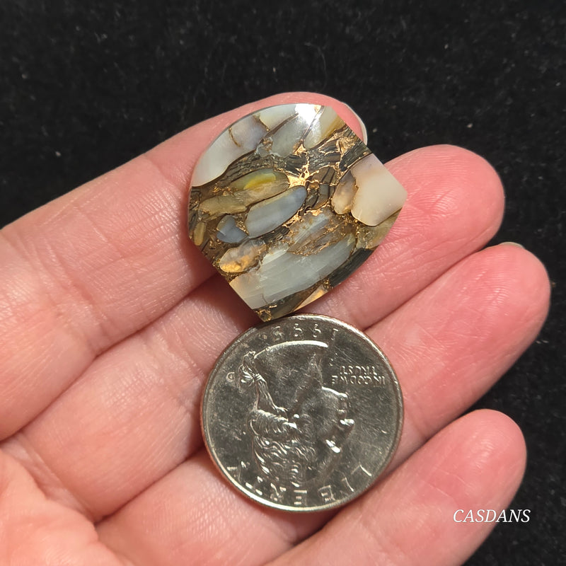 Dream Weaver Composite Cabochon (Contains Mother of Pearl and Abalone Shell)