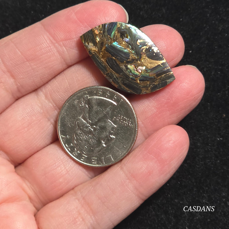 Dream Weaver Composite Cabochon (Contains Mother of Pearl and Abalone Shell)