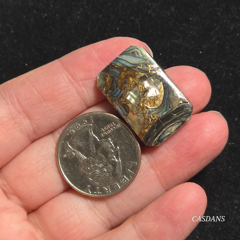 Dream Weaver Composite Cabochon (Contains Mother of Pearl and Abalone Shell)