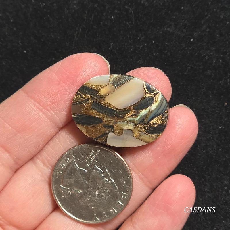 Dream Weaver Composite Cabochon (Contains Mother of Pearl and Abalone Shell)