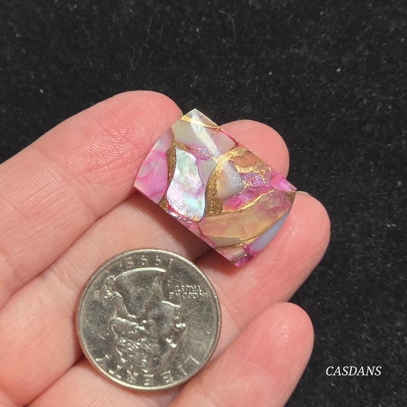 Dream Weaver Composite Cabochon (Contains Mother of Pearl and Abalone Shell)