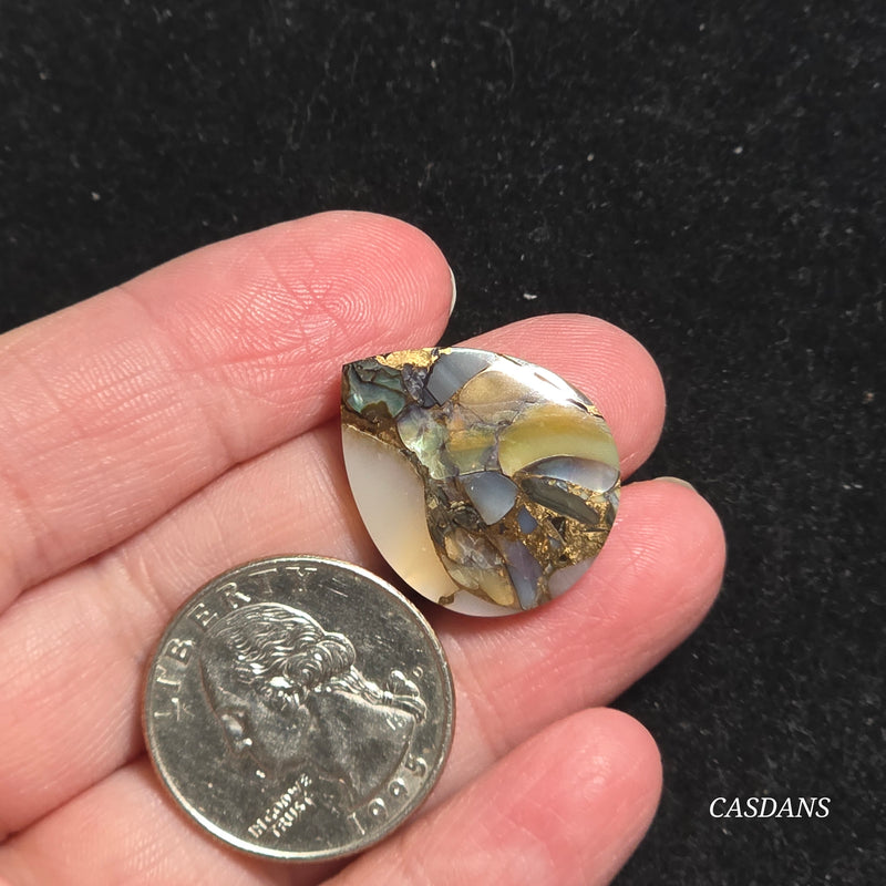 Dream Weaver Composite Cabochon (Contains Mother of Pearl and Abalone Shell)