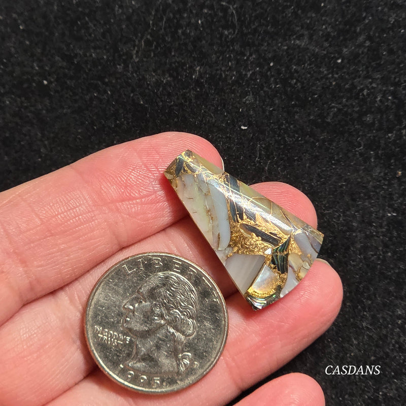 Dream Weaver Composite Cabochon (Contains Mother of Pearl and Abalone Shell)