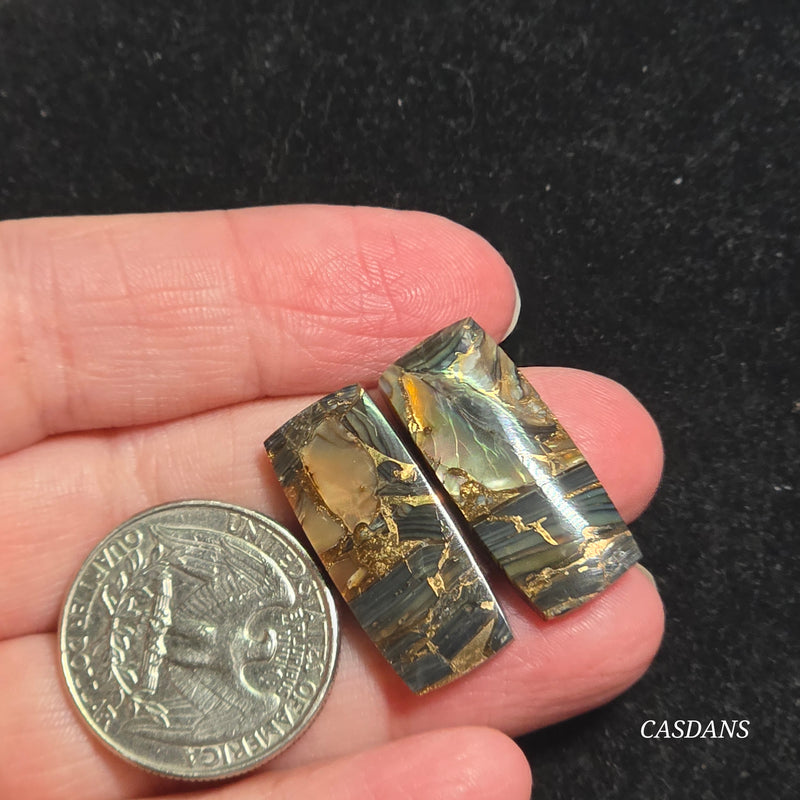 Dream Weaver Composite Cabochon Pair (Contains Mother of Pearl and Abalone Shell)