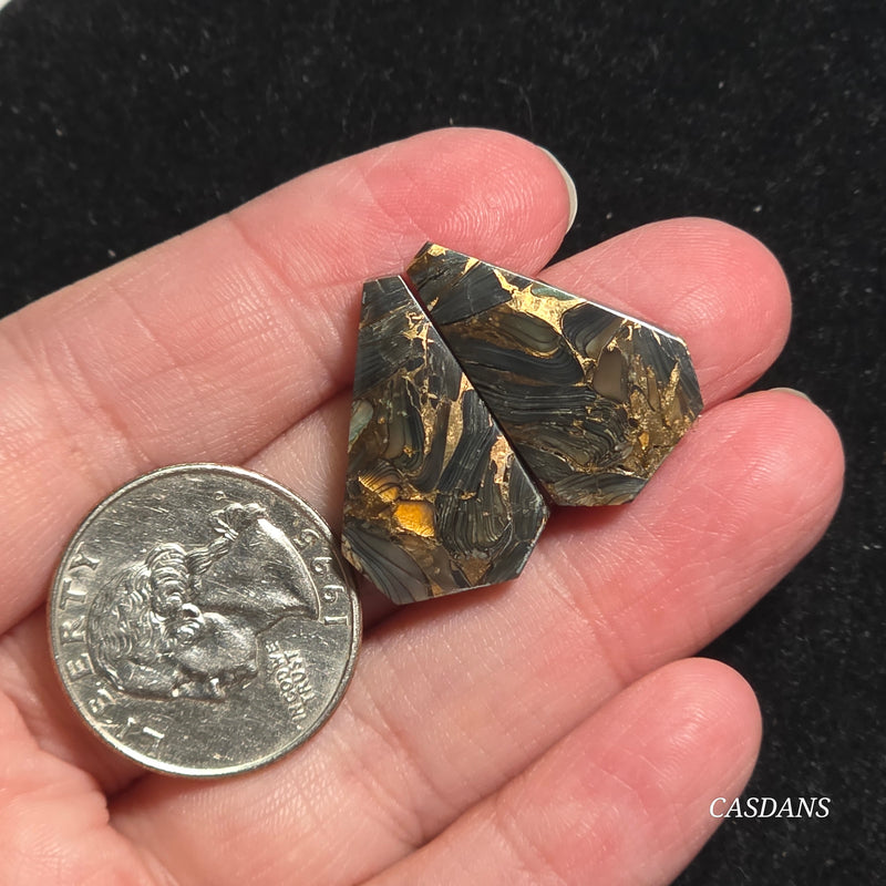 Dream Weaver Composite Cabochon Pair (Contains Mother of Pearl and Abalone Shell)