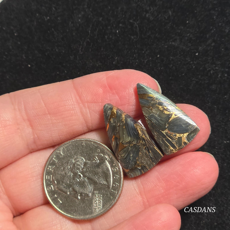Dream Weaver Composite Cabochon Pair (Contains Mother of Pearl and Abalone Shell)