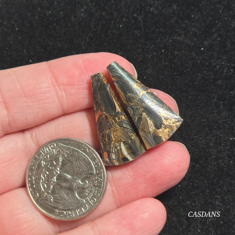 Dream Weaver Composite Cabochon Pair (Contains Mother of Pearl and Abalone Shell)
