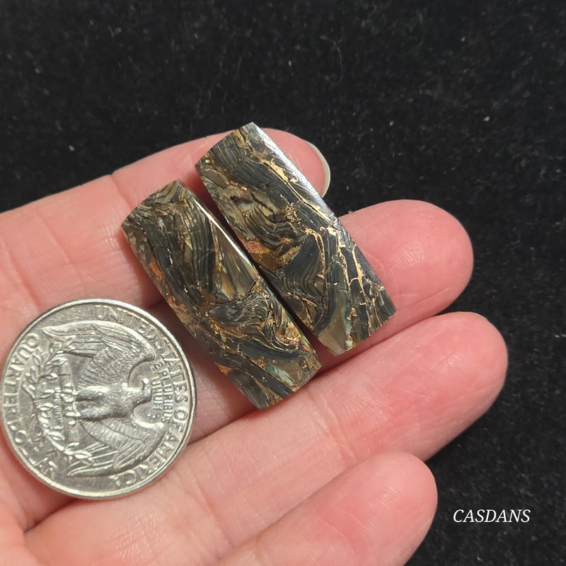 Dream Weaver Composite Cabochon Pair (Contains Mother of Pearl and Abalone Shell)