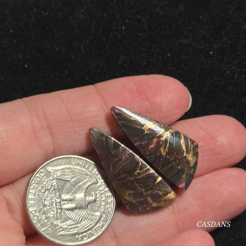 Dream Weaver Composite Cabochon Pair (Contains Mother of Pearl and Abalone Shell)